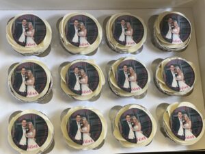 Cupcakes- Photo Cupcakes- box of 12 vanilla cupcakes- cream vanilla icing