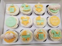 Cupcakes- Baby Shower Cupcakes- Neutrals - Box of 12