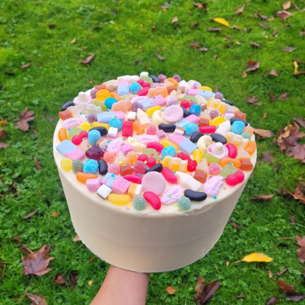 Sweetie Topped Rainbow Cake
