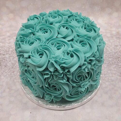 Rose Piped Cake in Blue - 6"