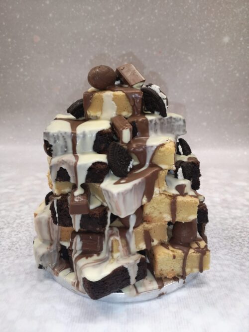 Blondie- Brownie- Choctastic Tower- Mini version on a 8" board