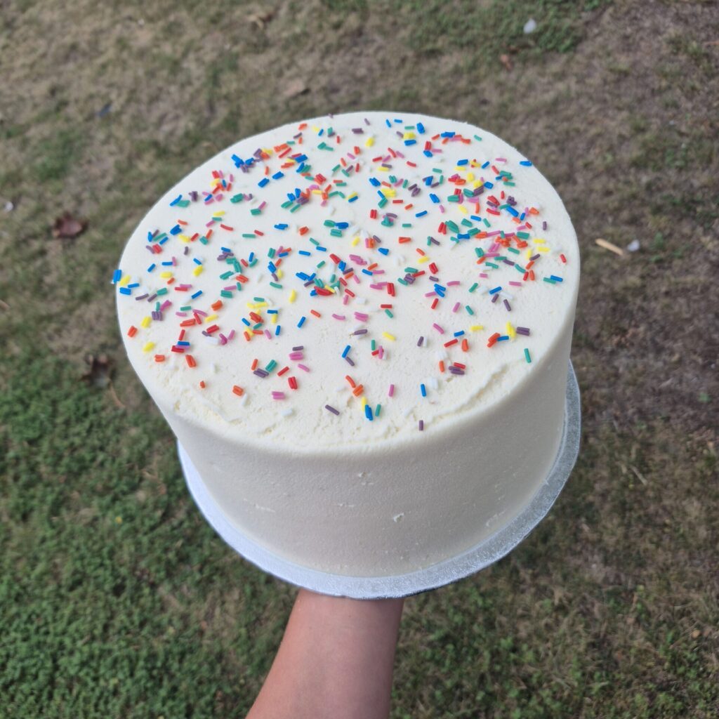 Victoria Sponge Cake with Sprinkles- Fully Covered