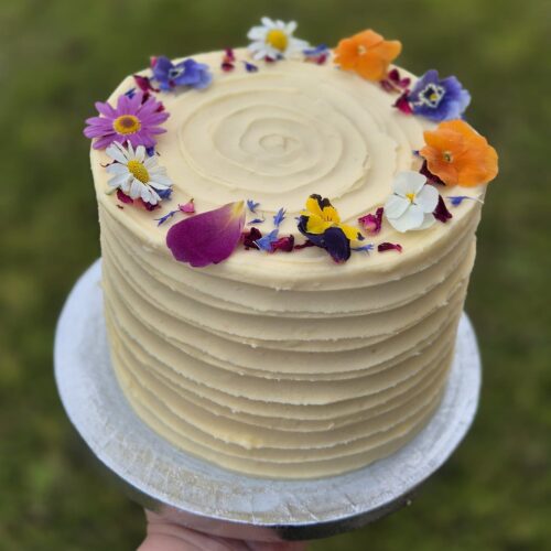 Victoria Sponge with Edible Flowers